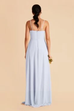 Winnie Convertible Chiffon Dress - Ice Blue -Elegance Bridal Store ice blue winnie convertible slit bridesmaid dress 01