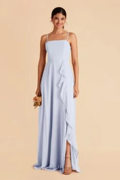 Winnie Convertible Chiffon Dress - Ice Blue -Elegance Bridal Store ice blue winnie convertible slit bridesmaid dress 02