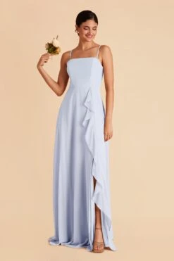 Winnie Convertible Chiffon Dress - Ice Blue -Elegance Bridal Store ice blue winnie convertible slit bridesmaid dress 03
