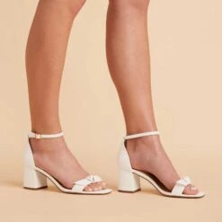 Elle Chunky Heel - Ivory -Elegance Bridal Store ivory elle chunky heel bridesmaid shoes 03