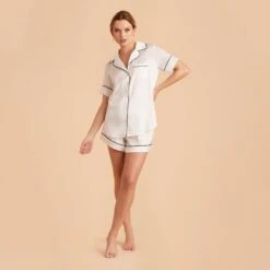 Jonny Satin Pajama Shorts - Ivory 21 Jonny Satin Pajama Shorts - Ivory -Elegance Bridal Store ivory jonny satin short sleeve pajama top and shorts bridesmaid pajamas 04 bde0c655 1344 4815 b2e5 2956308f665b