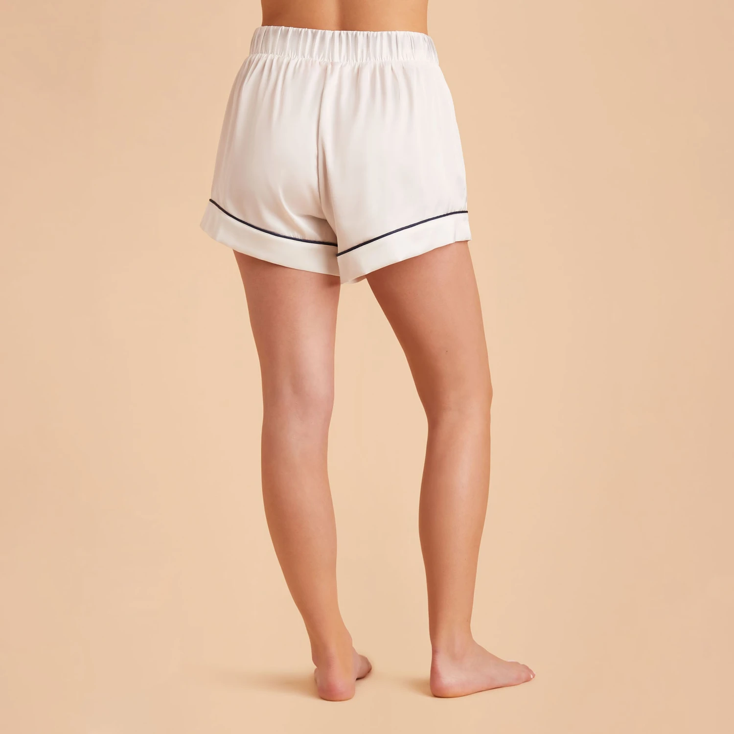 Jonny Satin Pajama Shorts - Ivory 7 Jonny Satin Pajama Shorts - Ivory - Image 5