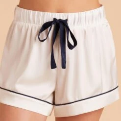 Jonny Satin Pajama Shorts - Ivory 25 Jonny Satin Pajama Shorts - Ivory -Elegance Bridal Store ivory jonny satin shorts bridesmaid pajamas TMS LIVE PREVIEW