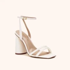 Julia Chunky Heel - Ivory -Elegance Bridal Store ivory julia chunky heel bridesmaid shoes 02