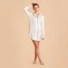 Kamryn Satin Sleepshirt - Ivory -Elegance Bridal Store ivory kamryn satin sleep shirt bridesmaid pajamas 01