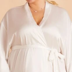Kenny Ruffle Satin Robe - Ivory 19 Kenny Ruffle Satin Robe - Ivory -Elegance Bridal Store ivory kenny satin ruffle bridemaid robe TMS LIVE PREVIEW