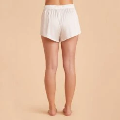 Olivia PJ Shorts - Ivory 19 Olivia PJ Shorts - Ivory -Elegance Bridal Store ivory olivia satin cami shorts bridesmaid pajamas 02