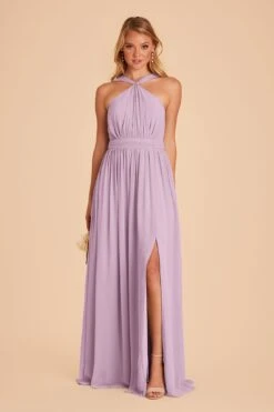 Kiko Chiffon Dress - Lavender 12 Kiko Chiffon Dress - Lavender -Elegance Bridal Store lavender kiko slit bridesmaid dress 02