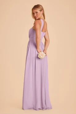 Kiko Chiffon Dress - Lavender 13 Kiko Chiffon Dress - Lavender -Elegance Bridal Store lavender kiko slit bridesmaid dress 04