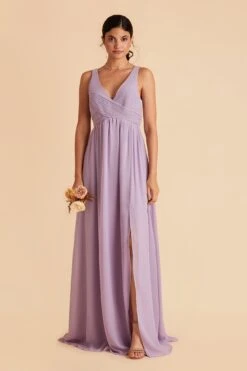 Laurie Empire Dress - Lavender -Elegance Bridal Store lavender laurie slit bridesmaid dress 03