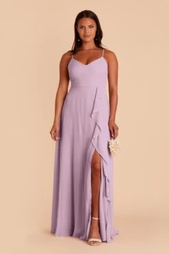 Theresa Chiffon Dress - Lavender -Elegance Bridal Store lavender theresa convertible slit bridesmaid dress 01
