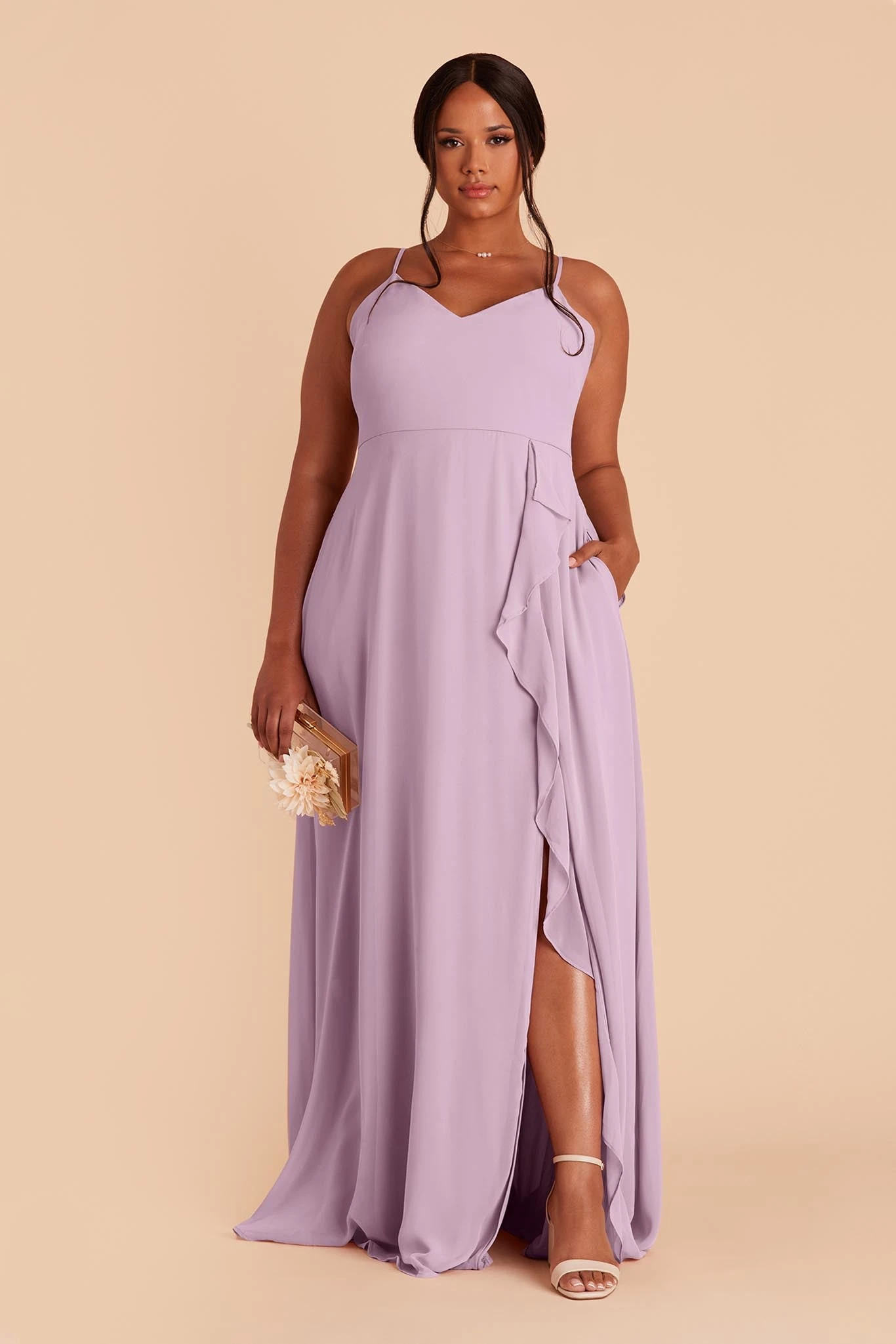 Theresa Chiffon Dress - Lavender - Image 5