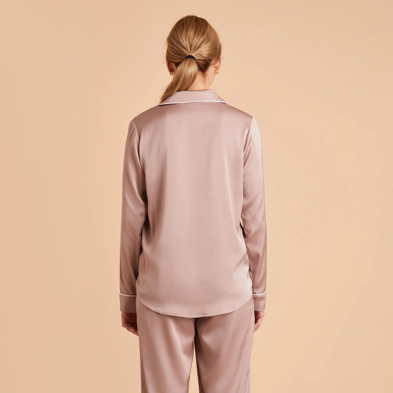 Jonny Long Sleeves And Pants Satin PJ Set - Mauve Taupe 13 Jonny Long Sleeves And Pants Satin PJ Set - Mauve Taupe - Image 11