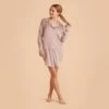 Kamryn Satin Sleepshirt - Mauve Taupe -Elegance Bridal Store mauve taupe kamryn satin sleep shirt bridesmaid pajamas 04