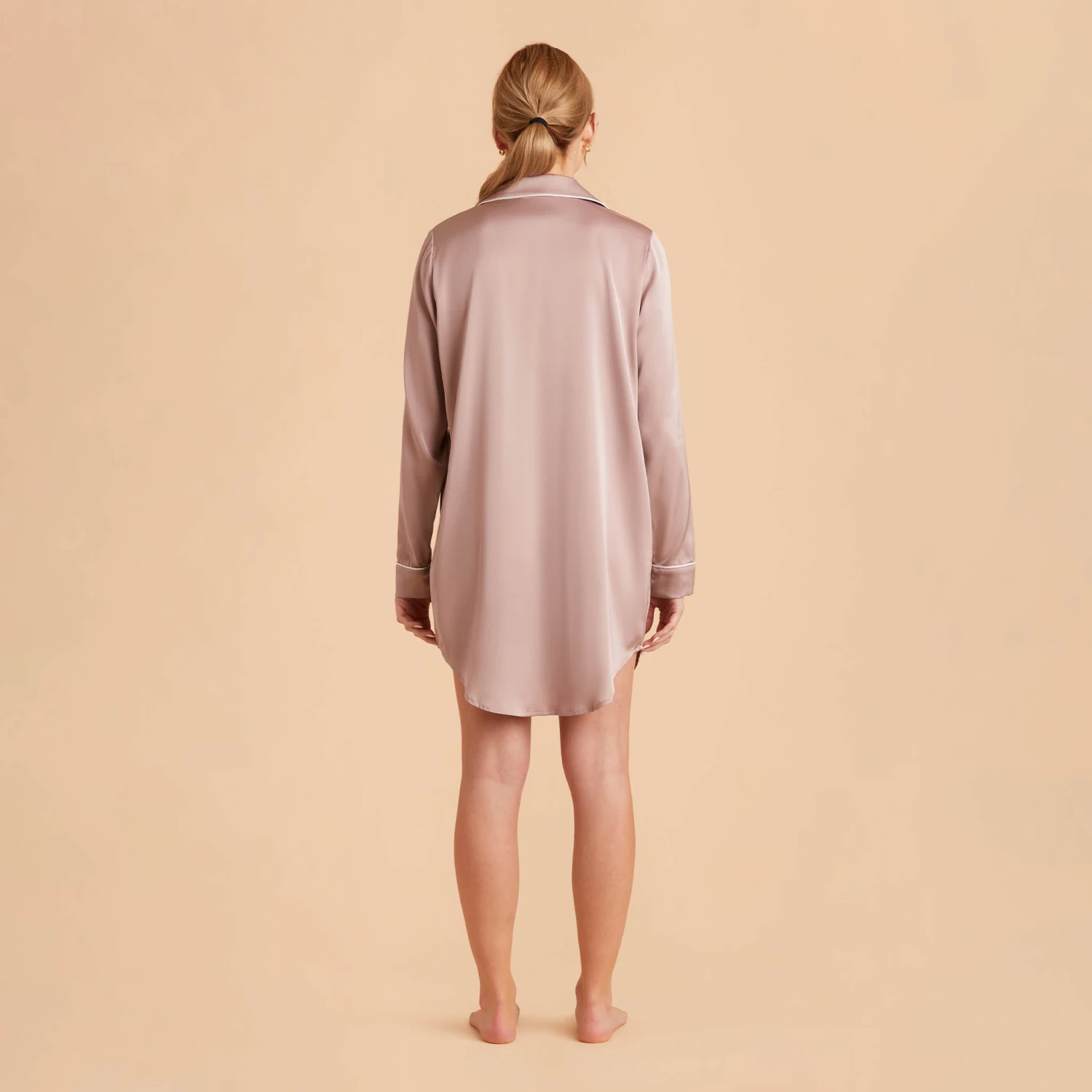 Kamryn Satin Sleepshirt - Mauve Taupe 11 Kamryn Satin Sleepshirt - Mauve Taupe - Image 9