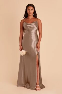 Lisa Long Shiny Satin Dress - Mocha 10 Lisa Long Shiny Satin Dress - Mocha -Elegance Bridal Store mocha lisa slit satin bridesmaid dress 01 e63087a9 896a 4f6c a90e 3d4a9bb10e66