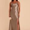 Lisa Long Shiny Satin Dress - Mocha -Elegance Bridal Store mocha lisa slit satin bridesmaid dress 03 c680f539 63a8 4538 b43a a1a74dcc2b73