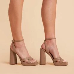 Ryanne Platform Heel - Mocha -Elegance Bridal Store mocha ryanne platform heel bridesmaid shoes 04