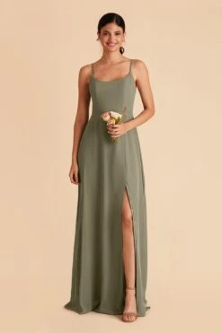 Amy Chiffon Dress - Moss Green