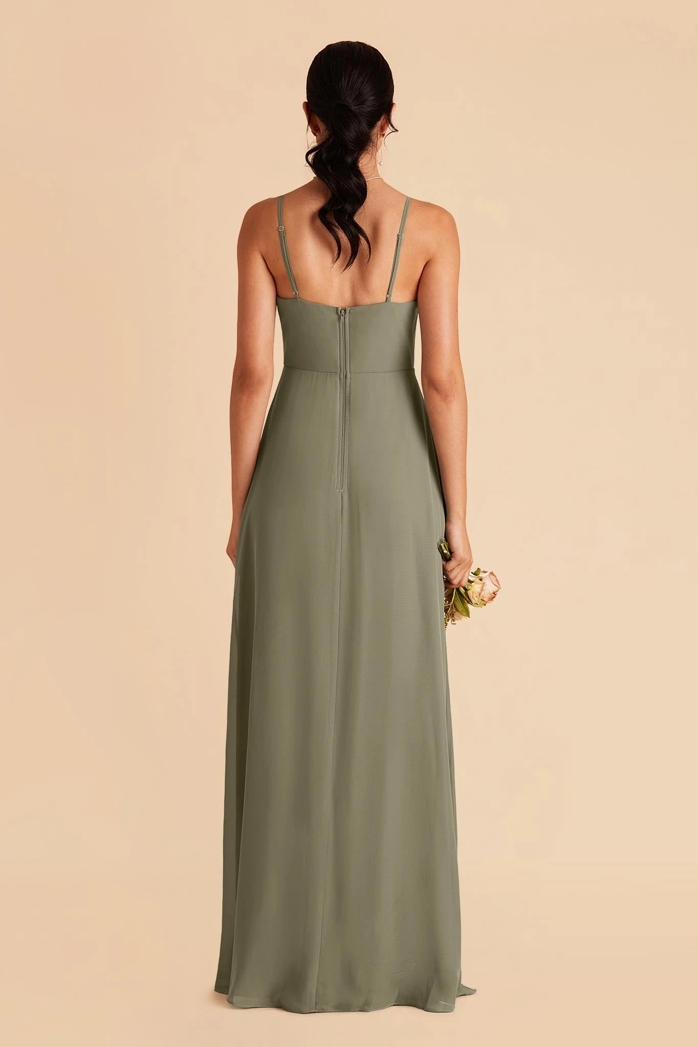 Amy Chiffon Dress - Moss Green 5 Amy Chiffon Dress - Moss Green - Image 3
