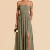 August Convertible Dress - Moss Green -Elegance Bridal Store moss green august convertible slit bridesmaid dress 01