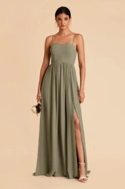 August Convertible Dress - Moss Green 14 August Convertible Dress - Moss Green -Elegance Bridal Store moss green august convertible slit bridesmaid dress 03