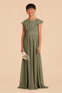 Celine Junior Dress - Moss Green -Elegance Bridal Store moss green celine junior bridesmaid dress 01