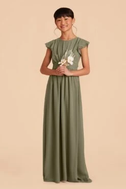 Celine Junior Dress - Moss Green -Elegance Bridal Store moss green celine junior bridesmaid dress 02