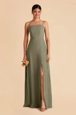 Chris Convertible Chiffon Dress - Moss Green -Elegance Bridal Store moss green chris convertible bridesmaid dress 01