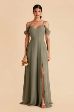 Devin Convertible Dress - Moss Green -Elegance Bridal Store moss green devin convertible slit bridesmaid dress 01
