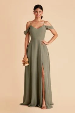 Devin Convertible Dress - Moss Green -Elegance Bridal Store moss green devin convertible slit bridesmaid dress 02