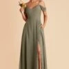 Devin Convertible Dress - Moss Green -Elegance Bridal Store moss green devin convertible slit bridesmaid dress 04