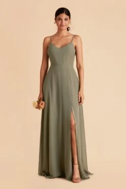 Devin Convertible Dress - Moss Green -Elegance Bridal Store moss green devin convertible slit bridesmaid dress 07
