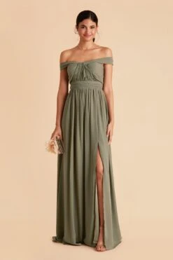 Grace Convertible Dress - Moss Green 27 Grace Convertible Dress - Moss Green -Elegance Bridal Store moss green grace convertible slit bridesmaid dress 06