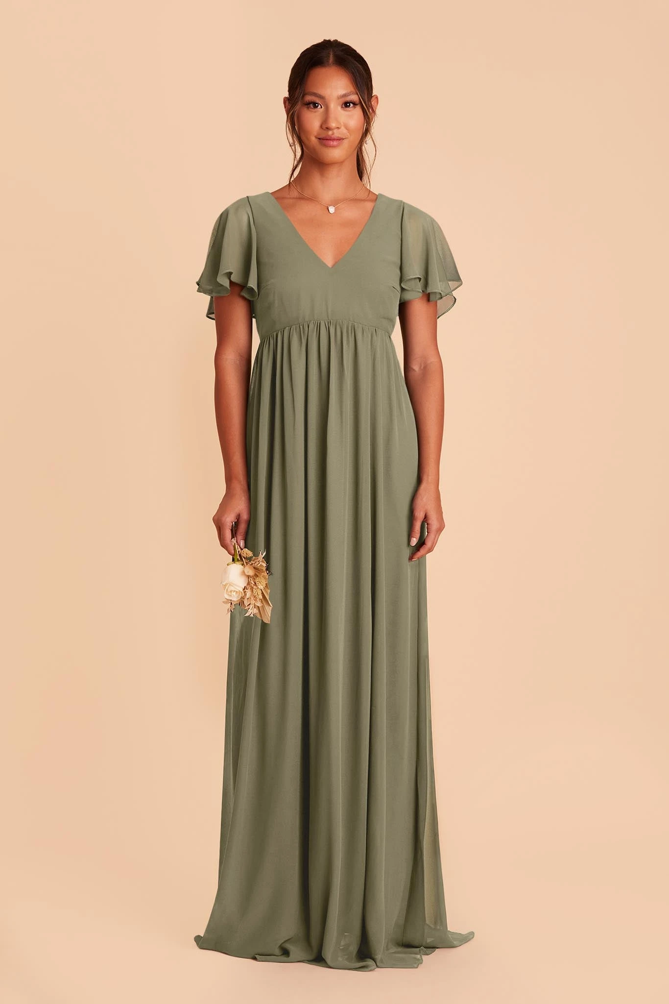 Hannah Empire Dress - Moss Green 7 Hannah Empire Dress - Moss Green - Image 5