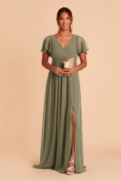 Hannah Empire Dress - Moss Green 15 Hannah Empire Dress - Moss Green -Elegance Bridal Store moss green hannah bridesmaid dress 03