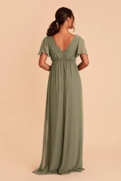Hannah Empire Dress - Moss Green 16 Hannah Empire Dress - Moss Green -Elegance Bridal Store moss green hannah bridesmaid dress 05