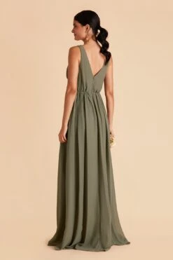 Laurie Empire Dress - Moss Green -Elegance Bridal Store moss green laurie slit bridesmaid dress 06