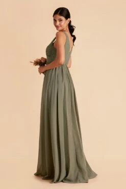 Laurie Empire Dress - Moss Green -Elegance Bridal Store moss green laurie slit bridesmaid dress 07