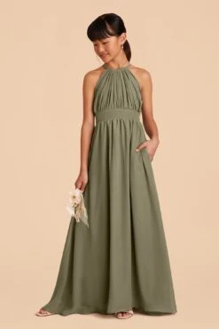 Sienna Junior Dress - Moss Green 10 Sienna Junior Dress - Moss Green -Elegance Bridal Store moss green sienna junior bridesmaid dress 03