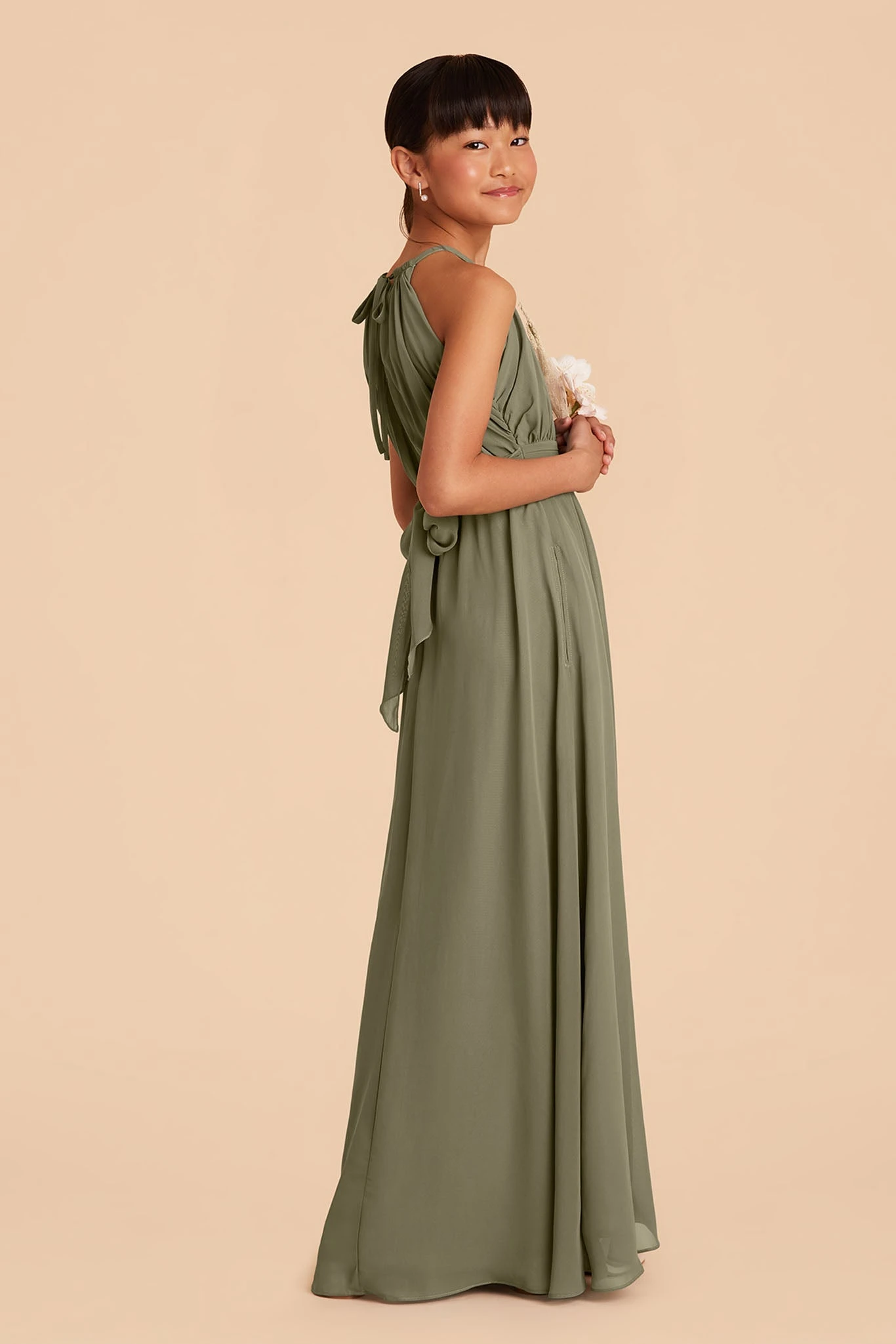 Sienna Junior Dress - Moss Green 4 Sienna Junior Dress - Moss Green - Image 2