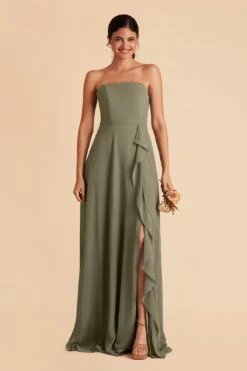 Winnie Convertible Chiffon Dress - Moss Green 16 Winnie Convertible Chiffon Dress - Moss Green -Elegance Bridal Store moss green winnie convertible slit bridesmaid dress 04