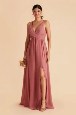 Laurie Empire Dress - Mulberry -Elegance Bridal Store mulberry laurie slit bridesmaid dress 01