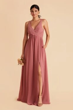 Laurie Empire Dress - Mulberry -Elegance Bridal Store mulberry laurie slit bridesmaid dress 04