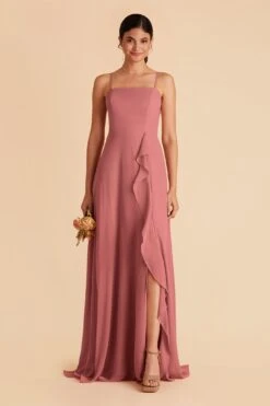 Winnie Convertible Chiffon Dress - Mulberry -Elegance Bridal Store mulberry winnie convertible slit bridesmaid dress 02