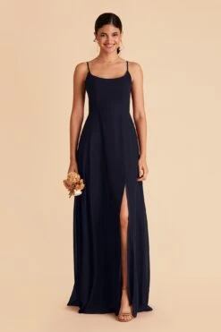 Amy Chiffon Dress - Navy -Elegance Bridal Store navy amy bridesmaid dress 01