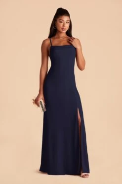Ash Crepe Dress - Navy -Elegance Bridal Store navy ash convertible bridesmaid dress 01