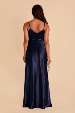 Cindy Shiny Satin Dress - Navy 14 Cindy Shiny Satin Dress - Navy -Elegance Bridal Store navy cindy satin bridesmaid dress 05