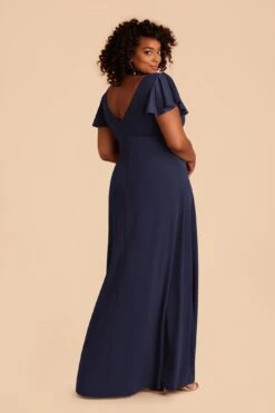 Hannah Crepe Dress - Navy -Elegance Bridal Store navy hannah plus size convertible bridesmaid dress 03