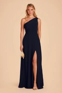 Kira Dress - Navy -Elegance Bridal Store navy kira slit bridesmaid dress 02